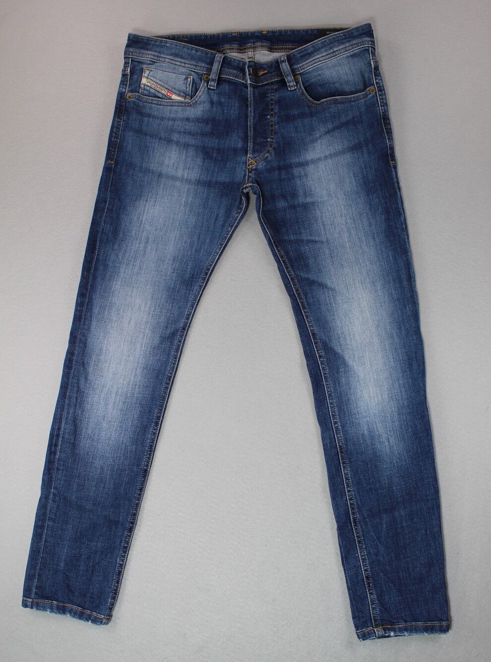 Diesel Sleenker Blue Wash Skinny Jeans Womens 30X29 Mid Rise Button Fly